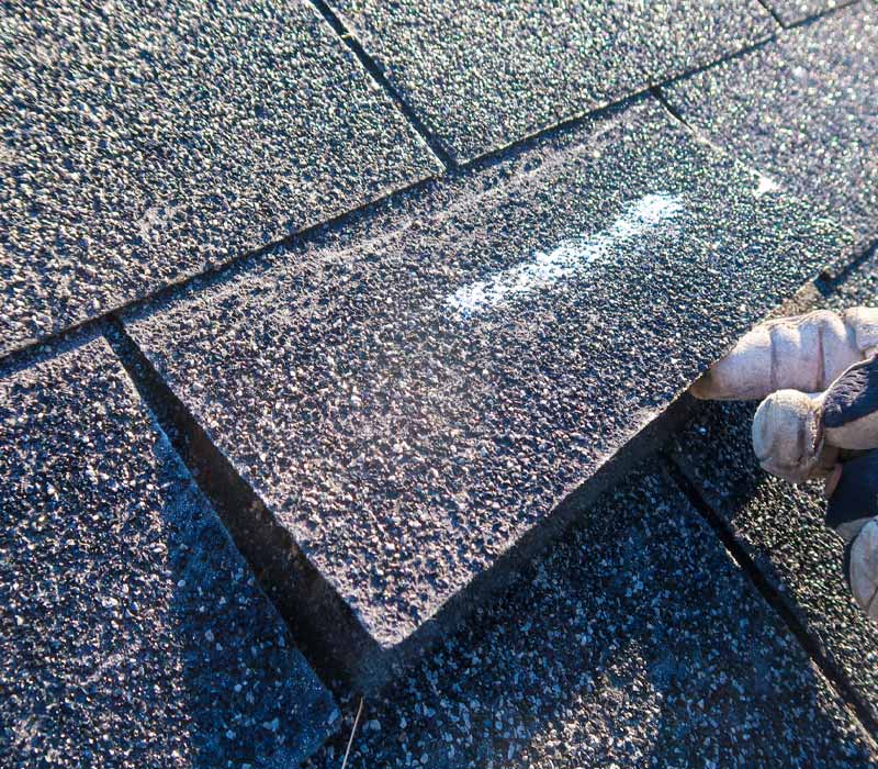 closeup of a roof shingle